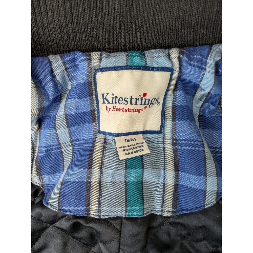 Kitestrings by Hartstrings Girls Navy Wool Blend Hooded Duffle Coat Jacket 18M